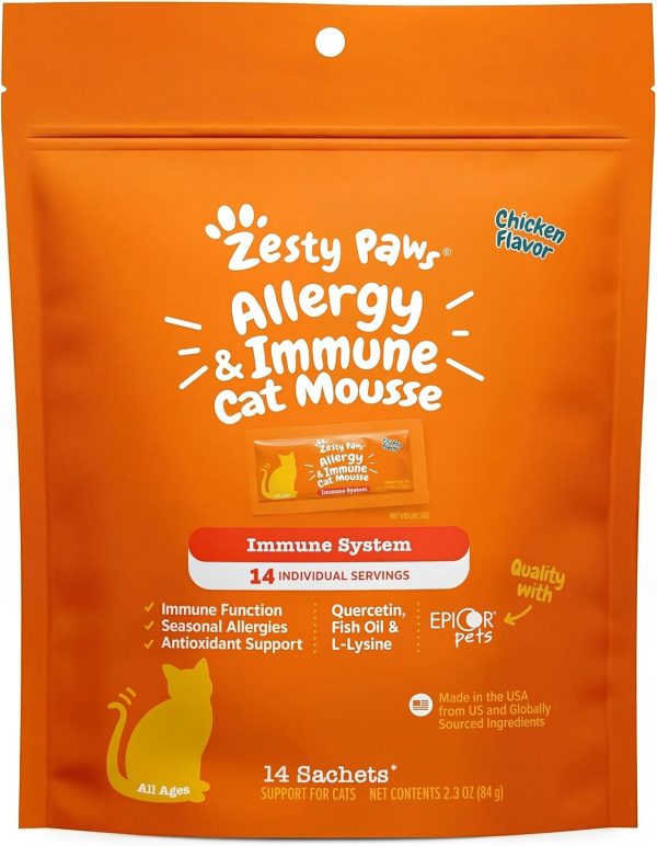Zesty Paws Cat Allergy Immune Mousse Treats Relief-0