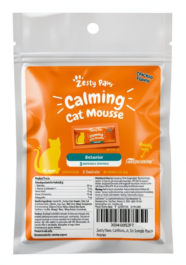 Calming Cat Mousse Zesty Paws Relaxation Supplement for Cats-0
