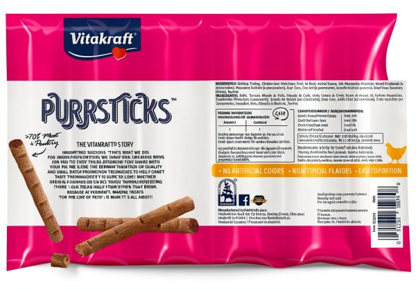 Vitakraft Chicken Purrsticks Cat Treats Natural Meat-1