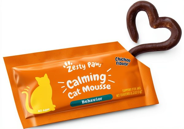 Calming Cat Mousse Zesty Paws Relaxation Supplement for Cats-5