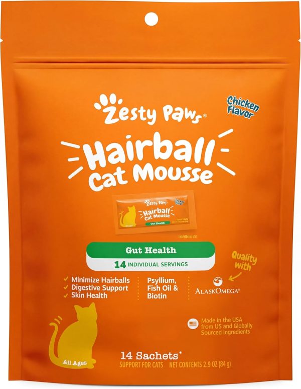 Zesty Paws Hairball Cat Squeeze Treats for Gut Health-0