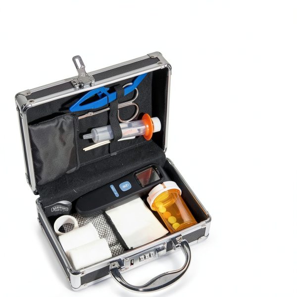 Vaultz Combination Lock Medicine Box Black Chrome-1