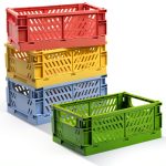Pastel Crates Storage Office Supplies Pink Green-0