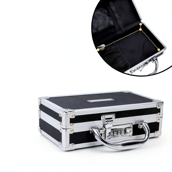 Vaultz Combination Lock Medicine Box Black Chrome-4