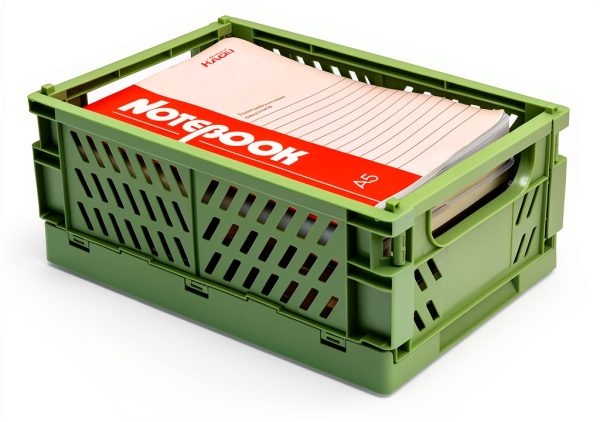 Pastel Crates Storage Office Supplies Pink Green-5