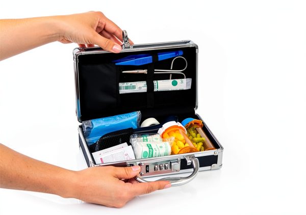 Vaultz Combination Lock Medicine Box Black Chrome-8