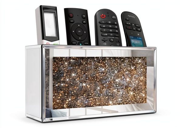 Gothico Silver Glass Remote Holder RH01 Wall Mount Modern Art Deco-0
