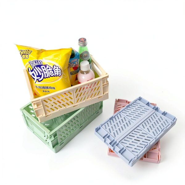 Pastel Crates Storage Office Supplies Pink Green-2