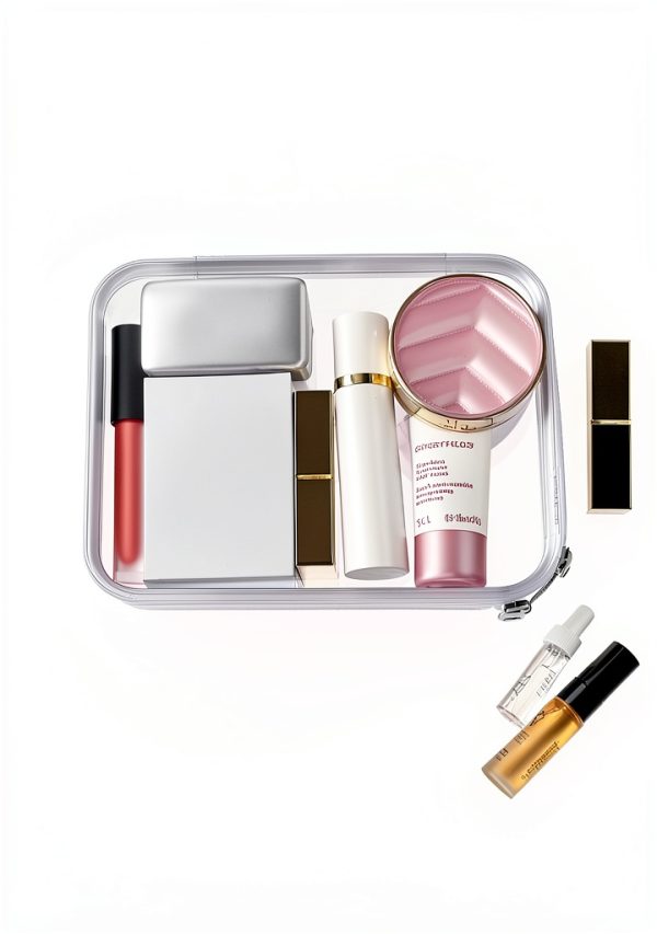 Clear Plastic Cosmetic Bag CoiiJoii Hard Zippered Set 3 White-2