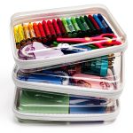 Clear Plastic Cosmetic Bag CoiiJoii Hard Zippered Set 3 White-0