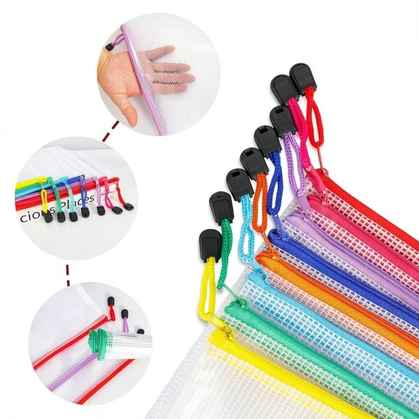 UMETDO Zipper Document Organizer Set 24pcs Multi-Color Plastic Pouches-2