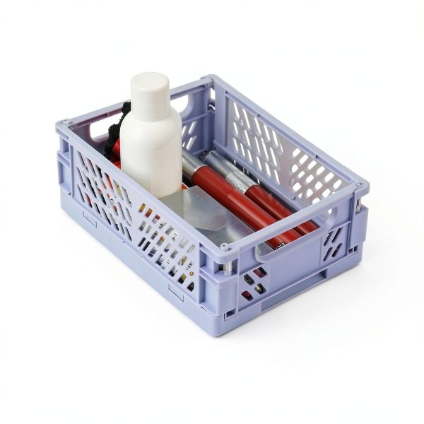 HUUSMOT Storage Crate Mini Set 6 Pack Collapsible Plastic Organizer-1