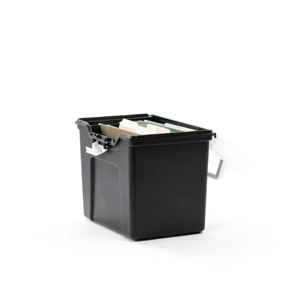 Staples Portable Tote File Organizer with Secure Latch Black-5