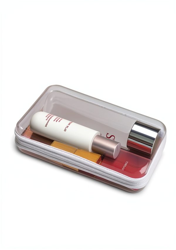 Clear Plastic Cosmetic Bag CoiiJoii Hard Zippered Set 3 White-1