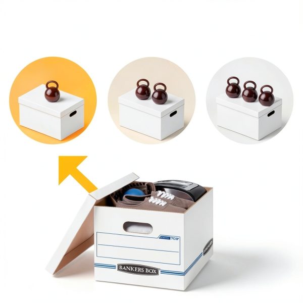Bankers Box File Box 4‑Pack Portable Flip‑Top, 60% Recycled Cardboard-4