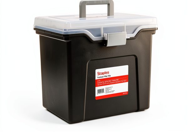 Staples Portable Tote File Organizer with Secure Latch Black-4