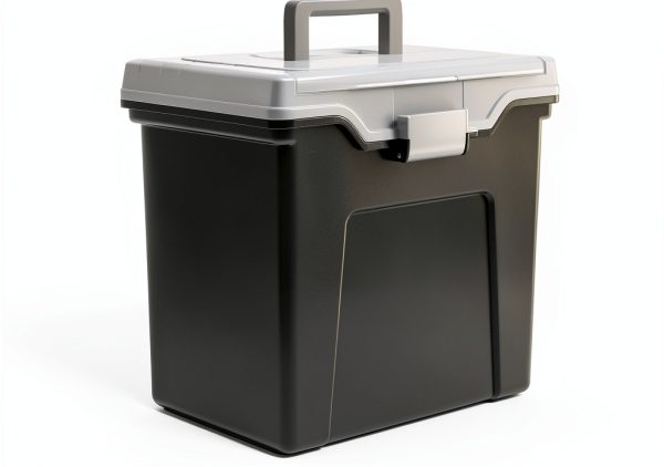 Staples Portable Tote File Organizer with Secure Latch Black-0