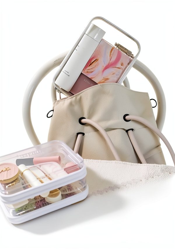 Clear Plastic Cosmetic Bag CoiiJoii Hard Zippered Set 3 White-5