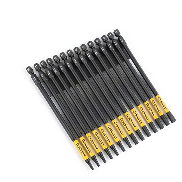 Impact Long Torx Bit Set 14PC 6" by Craluuur Hex-Shank Steel-5