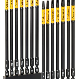 Impact Long Torx Bit Set 14PC 6" by Craluuur Hex-Shank Steel-0