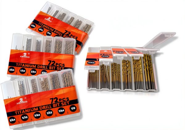 INTOO Mini Drill Bit Set 60 pcs +12 HSS Titanium 3/64"-1/8" for Wood-5