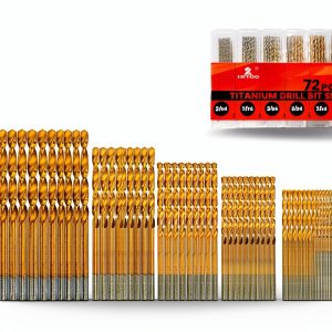 INTOO Mini Drill Bit Set 60 pcs +12 HSS Titanium 3/64"-1/8" for Wood-0
