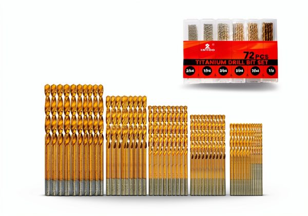 INTOO Mini Drill Bit Set 60 pcs +12 HSS Titanium 3/64"-1/8" for Wood-0