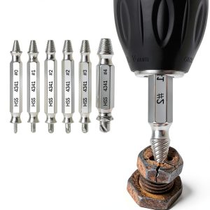6PCS Damaged Screw Extractor Set with HSS Material – Professional Drill Bit Kit for Stripped and Broken Screw Removal-0